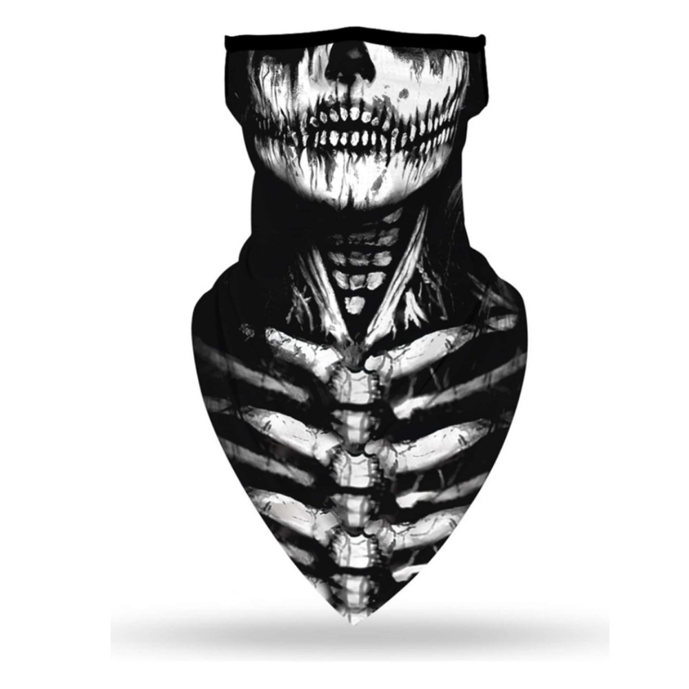 Skull Face Mask Gaiter Scarf w/ Ear Loops